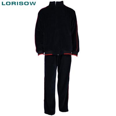 China LORISOW Breathable Black Velvet Tracksuit Brown Velvet Tracksuit Low Moq Velor Tracksuit for sale