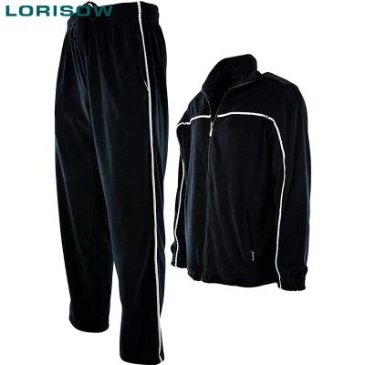 China LORISOW Breathable Men's Long Velor Tracksuit 2 Piece Velor Tracksuit For Winter Custom Velor Tracksuit With Embroidery Logo for sale