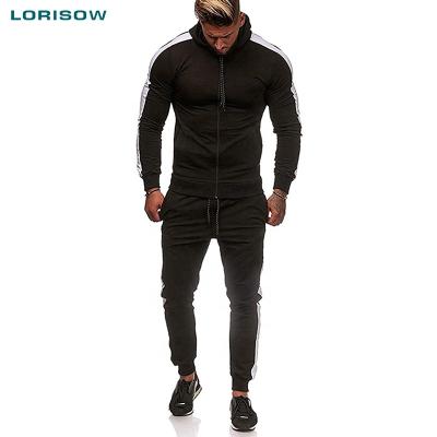 China Custom Made LORISOW Screen Print Sweat Suit Tracksuit Sets Men's Breathable Fashion Man Tracksuit for sale