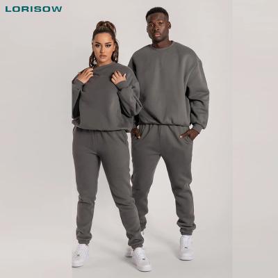 China LORISOW QUICK DRY 2021 Winter Men Women Crewneck Sweatshirt Jogger Set Sweatshirt With Joggers Logo Sweatshirt And Joggers for sale