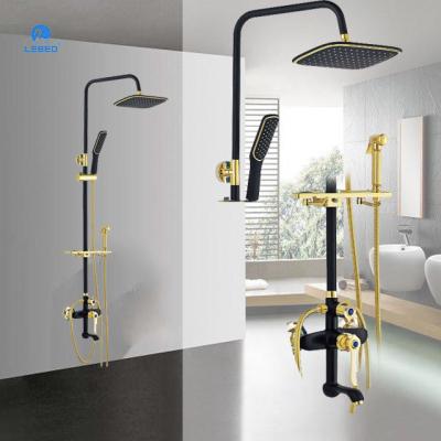 China With Slide Bar Hot Selling Muslim Rain Shower Exposed Bath Shower Mixer Set Faucet For Bathroom for sale