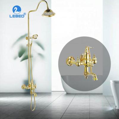 China With Sliding Bar Hot Sale Muslim Rain Shower Exposed Bath Shower Mixer Set Faucet Bathroom Rain Shower Set .mixer for sale