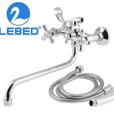 China With Slide Bar 2 Handles Classic Hot Cold Water Zinc Bathtub Shower Mixer Tap Wall Mounted Faucet for sale