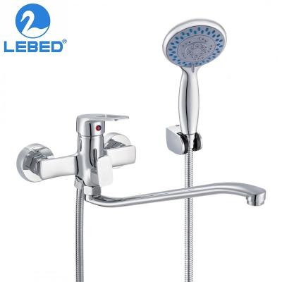 China With Slide Bar Nickel Tub Faucet Stainless Steel Bathroom Shower Mixer Tap Cheap Brushed Faucet for sale