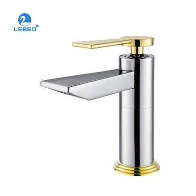 China Hot Sale China Wenzhou Lebed Faucets Gold Sanitary Chrome Metered Single Handle Basin Faucet for sale