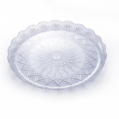 China Designer Round Clear Plastic Large Disposable Dinner Plate Wholesale Wedding Outdoor Home Dining Dish for sale