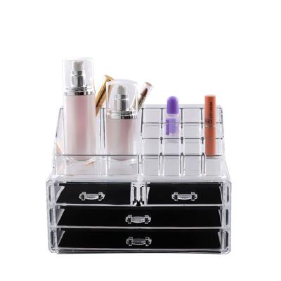 China Makeup Organizer Plastic Storage Box Sustainable Desktop Finished Cosmetic Organizer for sale