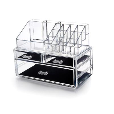 China Viable Transparent Plastic Makeup Cosmetic Drawer Organizer for sale