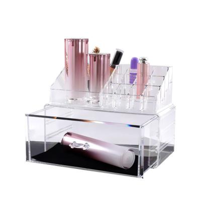 China Homeware PS 1 Drawer Sustainable Transparent Plastic Makeup Cosmetic Organizer for sale