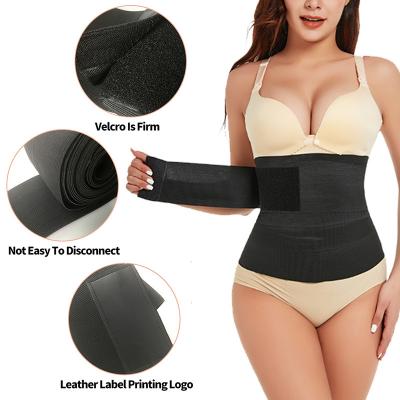 China Landora Waist Trainer Customs Support Belt Breathable Adjustable Label Belly Wrap Slimming Belt Waist Wrap Shaper for sale