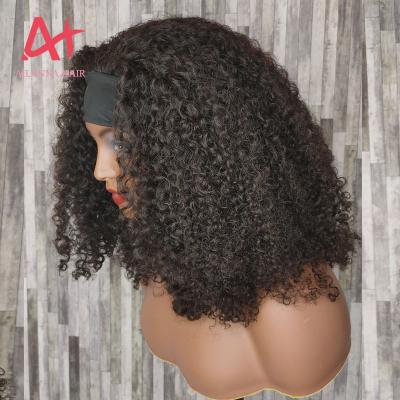 China New Arrival Curly Hair Raw Cambodian Curly Hair Wig Virgin Cambodian Texture Type 3c Knots Headband Wig Natural Hair for sale