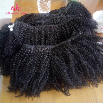 China Hot Sale 4A Afro Kinky Curly Natural Unprocessed Virgin Human Hair Natural Color Mongolian Curly Hair Extensions 10