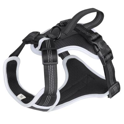 China Wholesale High Quality Reflective Dog Leash Collars Adjustable Pet Harness Set Reflective Explosion Proof Dog Harness And Leash Dog Vest for sale