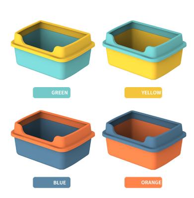 China Viable Wholesale Pet Supplies Cat Litter Box and Deodorizer Cat Self Cleaning Large Size Semi-Enclosed Trash Mat Accessories for sale