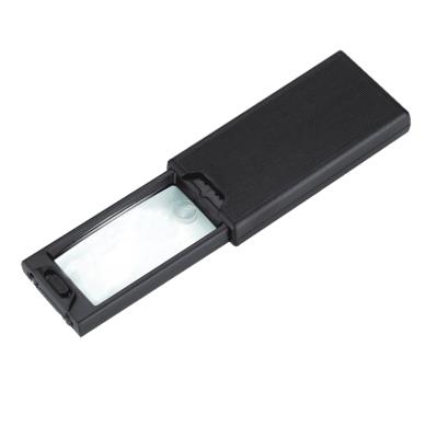 China NO.9581 Bifocal Sliding Handheld Reading Magnifier UV/LED Reading Bifocal Pull Down Handheld Magnifier Rectangular Push-Pull Type UV/LED Reading Magnifier for sale