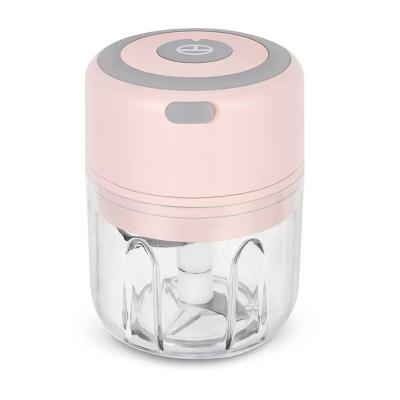 China Stored Rose Color Electric Garlic Mini Vegetable Chopper Large Capacity Commercial Food Chopper 250ml for sale