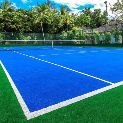 China UV Artificial Tennis Field Turf Blue Anti - Grass Outdoor Tennis Court Grass zu verkaufen