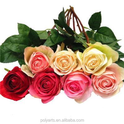 China Home Decor Eternal Silk Flower Rose New Color Mold New Rose Bud Wedding Decoration for sale