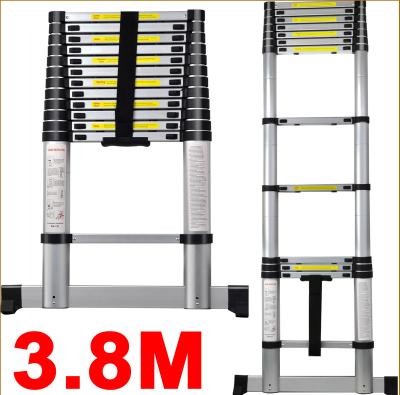 China Folding Ladders 3.8m/12.5FT Folding Ladder Telescoping Extension with Adjustable Balance Rod Long Stabilizer Bar Length Safety Escape for sale