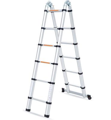 China High Quality Heavy Duty 5M Telescoping Folding Ladders 16.5FT Ladder With Adjustable Balance Rod Long Stabilizer Bar Length Safety for sale