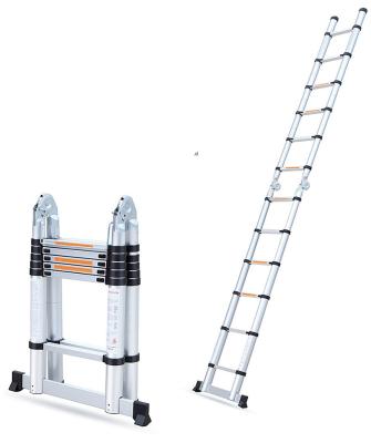 China 5m 16.5ft Multi-position ladder 2.5+2.5m double function EUROPEAN side anti-skid telescoping electric hinge joint for sale