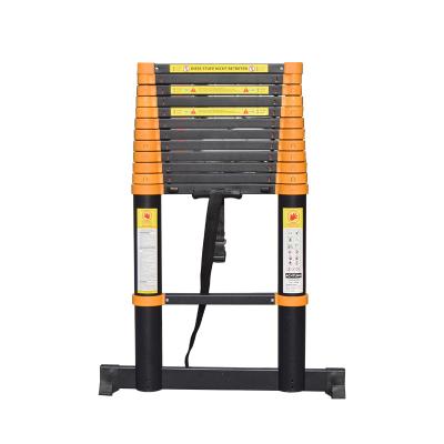 China Folding Ladders 3.2m 10.5ft Black Telescopic Ladder One Push Soft Closed Impact Aluminum Nylon Plastic Orange 2021 New UNTI EN131-6 Approved for sale