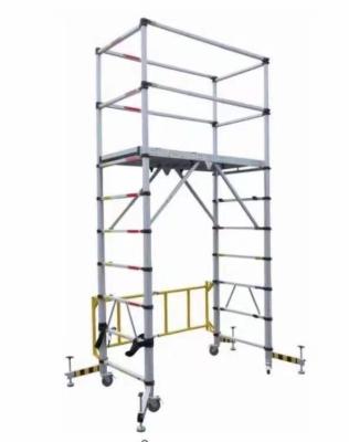 China New 3M aluminum mobile minimalist type scaffolding tower with wheels safety stair folding step work platform mobile construction for sale