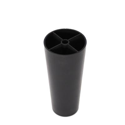 China Easy Install Plastic Chair Legs 6 inch Black Tapered Tv Stand Sofa Furniture Legs for sale