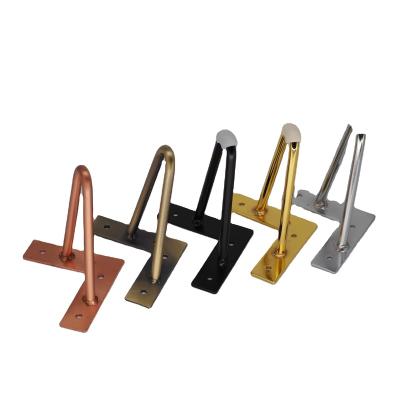 China Hairpin Legs Furniture Base Legs Gold Color Hair Pin Metal Coffee Table Legs Sofa Iron Plating Sofa Feet for sale