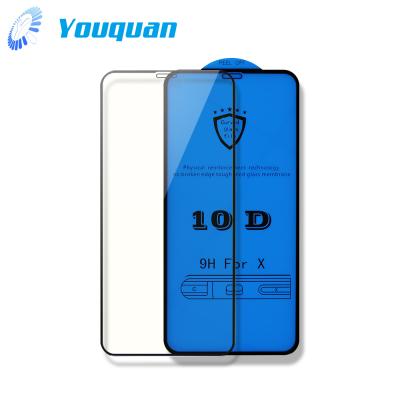 China Mobile Phone 9H Hardness 10D Tempered Glass Shield Screen Protector For iPhone 6 7 8 X plus XS XR Xs Max for sale