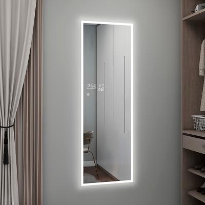 China Minimalist Modern Rectangle Integral Led Mirror With Light And Time Display for sale