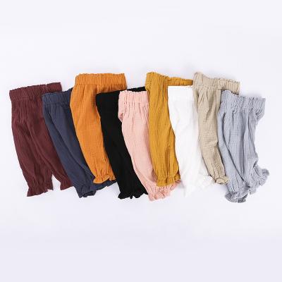 China High Quality Color Fade Proof Most Popularhot Sale Kids Canvas Pants Girl's Summer Trousers Kids Baby Canvas Pants for sale