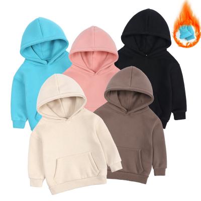 China Wholesale Solid Colors Anti-shrink 2023 New Arrival Baby Hoodies And Sweatshirts Thick And Long Plush Sleeve Baby Sweater for sale