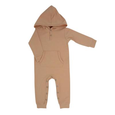 China Cozy Baby Clothes Quality Custom Cute Baby Clothes Organic Baby Hoodie Infant Romper Terry Hoodie Jumpsuit Soft Cute Romper for sale