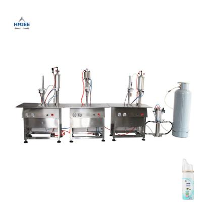 China Semi-automatic hotels gas filling machine is suitable for various gases of aerosol products for sale