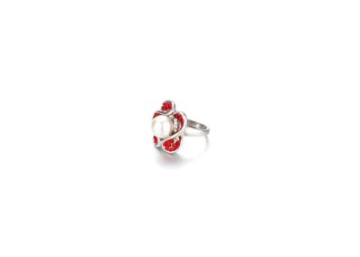 China Costume Imitation Pearl Silver Plated Jewellery Rings Flower Shaped For Anniversary for sale