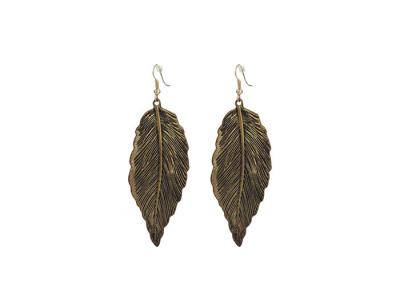 China Handcrafted Vintage Costume Jewelry Earrings For Women Bronze Copper Leaf for sale