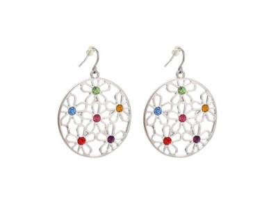 China Trendy Fashion Costume Jewelry Earrings , Colorful Costume Jewelry Silver Hoop Earrings for sale