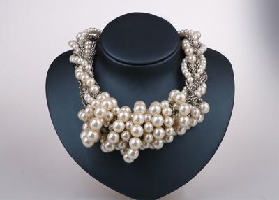 China Multi Strand Off White Costume Pearl Pendant Necklace Knotted / Twisted Fashion for sale