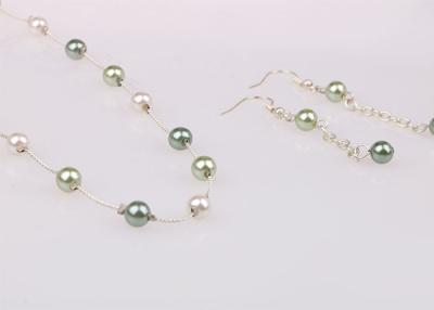 China Women's Fashion Pearl Costume Jewelry Sets Gold Tin Cup Pearl Necklace With Earrings for sale