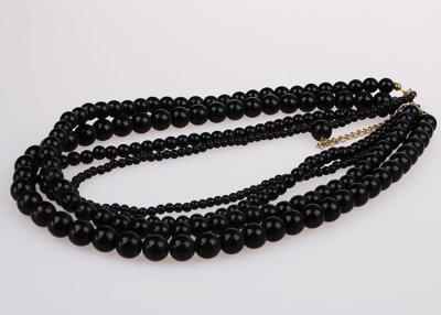 China Fashion Graduated Costume Pearl Necklace Accessories Four Strand Black Color for sale