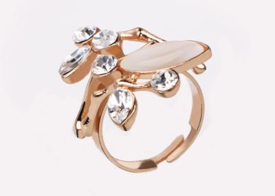 China Resin Delicate Costume Fashion Jewelry Rings , Wrap Leaf Engagement Ring With Enhancer for sale