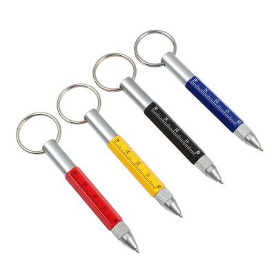 China Office or School Pen 6 in 1 Mini Pen Ruler Screwdriver Stylus Tool Multifunctional Pen With Key Ring for sale