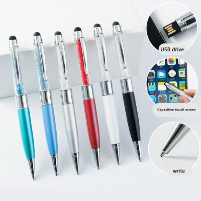 China Metal Ballpoint Pen Ballpoint Pen Usb Flash Drives With Custom Logo Professional Crystal Ball Pen Office or School for sale