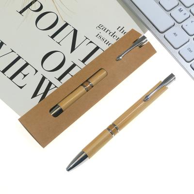 China Wooden Ballpoint Pen 14.2*1.1cm Office Or School Promotional Bamboo Friendly Tip Pen Bamboo Ballpoint Pen With Custom Logo Eco for sale