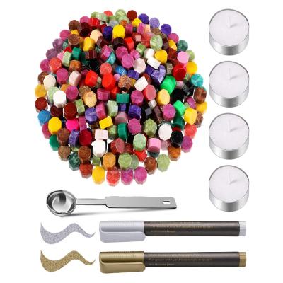 China Eacajess 100pcs Envelope Seal Stamp Wax Spoon Tool Colorful Bead Sealer Melt Seal For Stamps for sale