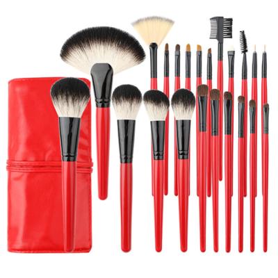 China Angular Blush Red Cosmetic Makeup Brush Foundation Eyeshadow Eyeliner Lip Make Up Universal Eye Brushes for sale