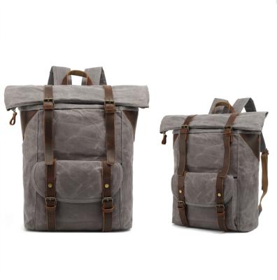 China Anti-theft Backpacks Leather Bag Custom Canvas Travel Backpack Men Vintage Laptop Rucksack Outdoor Rucksack Backpack for sale