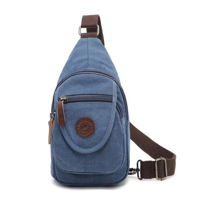 China Vintage Casual Wear-resistant Sling Bag Daily Used Outdoor Travel Backpack Cross - Body Shoulder Bag Increasing Canvas Sling Chest Bag for sale