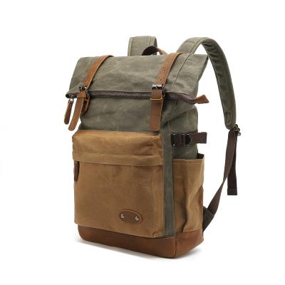 China Waterproof Anti-theft Stylish Canvas Rucksack College Laptop Backpack For School Outdoor Daypack Canvas Rucksack for sale